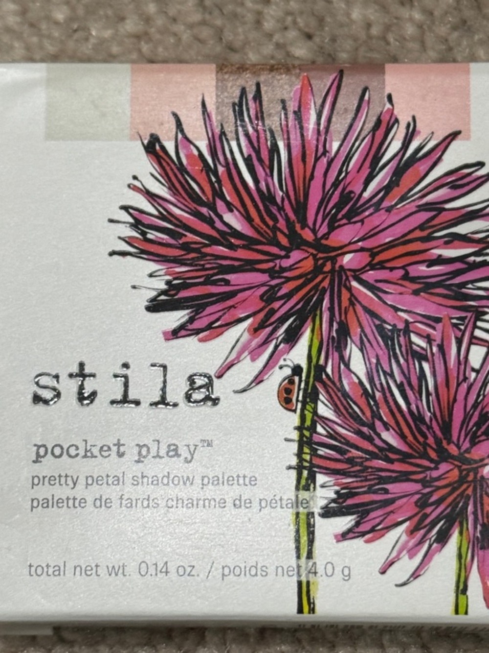 Stila Mini Eye Shadow Palette with Pink Floral Art